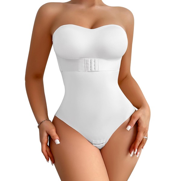 USEASY Shapewear Bodysuit Tummy Control Strapless Bra Shapewear for Women