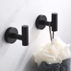 Towel Hooks, 2 Packs Modern Matte Black SUS304 Stainless Steel