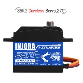 INJORA RC Servo 35KG Servo Digital High Torque Servo Motor with 25T Steering Servo Arm for RC Car Models Crawler Truck