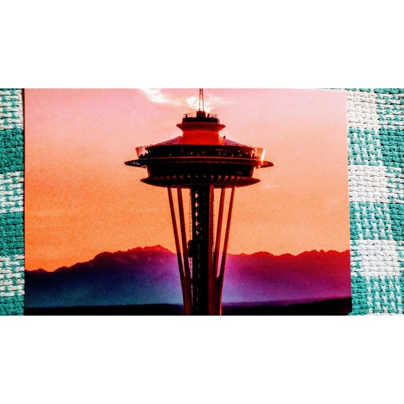 FREDERICKFILMS.COM/SHOP 5 X 7 POST CARD SPACE NEEDLE @ SUNSET