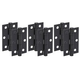 HANDLEZONE® Door Hinges 3 Pairs 76mm / 3 inch Ball Bearing, with Screws - Black Matt