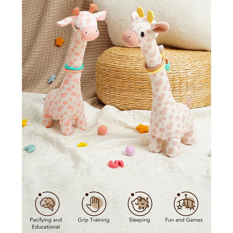 Plush Giraffe Teether Toy Fun Teether Design Cute Infant Plush