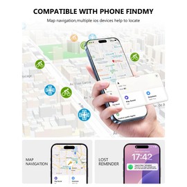 4 x Air Tag Key Finder, Air Tag Tracker KeyFinder Smart Bluetooth Tag, Waterproof Item Finder Mini Tracker Compatible with Apple Where is It? App (iOS Only) for Suitcases, Bags, Luggage, Passports