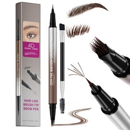Erinde Lápiz Líquido para Cejas Doble Punta, Perfilado Preciso,3  Duración Extrema, Resistente al Agua y Sudor, Diseño Multiusos, Creación de una...  