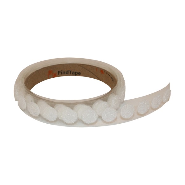 FindTape Klettverschluss-Münzen/Punkte mit selbstklebender Rückseite (HL74-C): 1/2 in. diameter dots