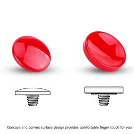 JJC SRB Soft Release Button for Cameras with a Shutter Release Socket (Convex/Concave Surface Pack) – Bright Red Kit