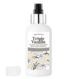 BODY EXOTICS Triple Vanilla ALCOHOL-FREE Fragrance Mist 5 Fl Oz - a Beautiful Blend of Vanilla Flower, Madagascar Vanlla Bean, Creamy Vanil., Sponge & Tahitian Vanlla Noir - with Plant Extracts