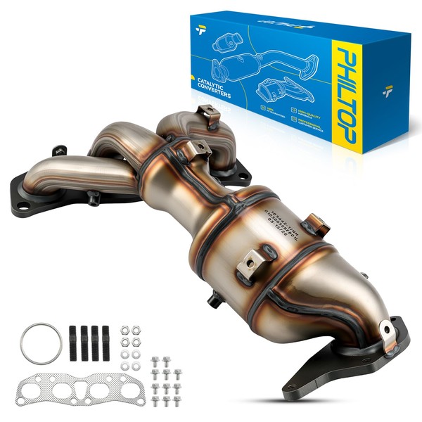 PHILTOP Front High FLow Stainless Steel Catalytic Converter Kit Fit
