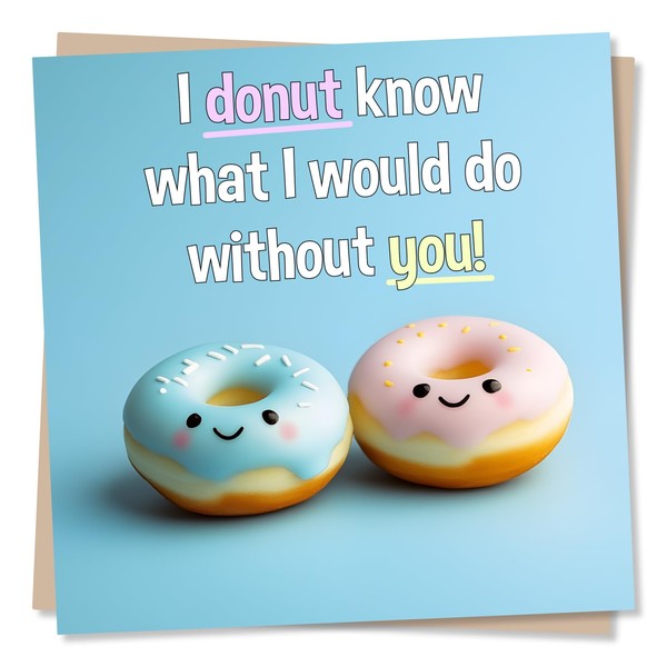 Cute Doughnuts Anniversary Card or Valentine's Card For Partner -