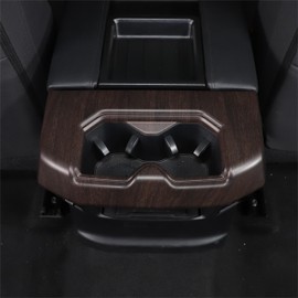 TOYCIDFG Car Rear Cup Holder Decor Cover Compatible with Toyota Tundra Sequoia 2022 2023 2024 2025, Center Console Interior Decoration Trim Accessories (Oak Wood)