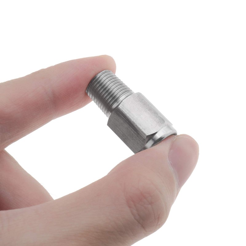 2pcs 1/8NPT to M10x1.0 Pressure Pressure Gauge Reducer Connector Automobile