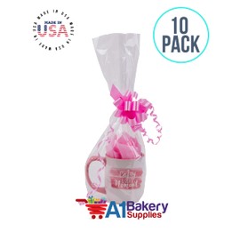 Clear Cellophane Bags Basket Bags Cello Gift Bags Gusset style bag 8 in. X 4 in X 18 In. by A1BakerySupplies