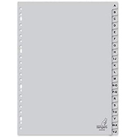 kangaro Index A4 Letters Polypropylene 120 Micron 23 Pages 20 Pieces Grey