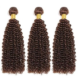Tuheerst Human Hair Bundles Curly Wave Bundles Brazilian Real Hair Wefts Sew-in Bundles #4 Wefts Real Hair 3 Bundlest Double Weft Brazilian Remy Hair 34 34 34 Inches