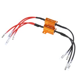 A ABSOPRO DC 12V 25W 6.8 Ohm Motorcycle Resistor LED Flasher Turn Signal Indicator Adaptor Durable for Yamaha for Suzuki Plastic Metal Black Red Orange (Set of 2)