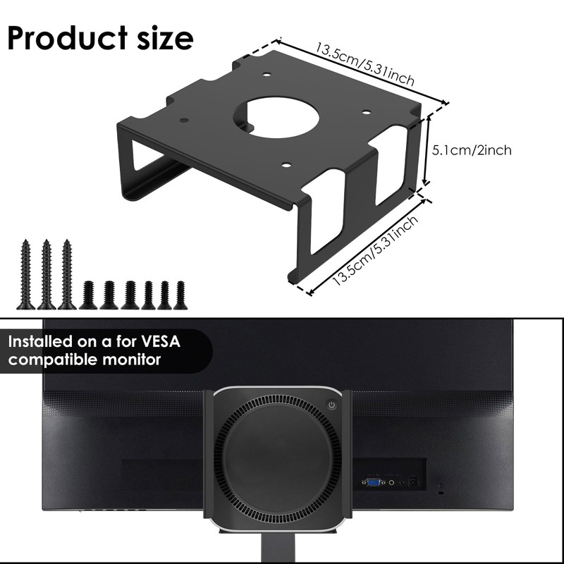 Metal Under Desk Mount Stand for Mini M4/M4 Pro 2024,