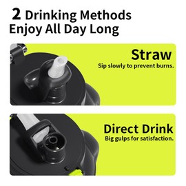 QWE Dual Drink Spouts Water Bottle,Handle holder strap,high-capacity,54oz,Tea Strainer,Heat-resisting PPSU BPA Free,Double drinking with straw leak proof, for Travel, School,Outdoors,camping (Purple)