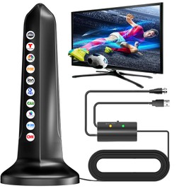 2024 Upgraded TV Antenna, 770+ Miles Range Smart Digital Indoor Antenna, Signal Booster Amplifier for Local Channels - Premium Aerial Support 4K 8K HDTV 1080p Fire Stick All TVs -25ft Thick Cable