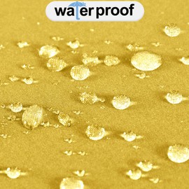 OutdoorLines Waterproof Outdoor Curtains for Patio - Windproof Tab Top Gazebo Curtain Panels - Privacy Sun Blocking Outside Curtain Set for Porch, Pergola and Cabana 54 x 120 inch, Yellow, 2 Panels