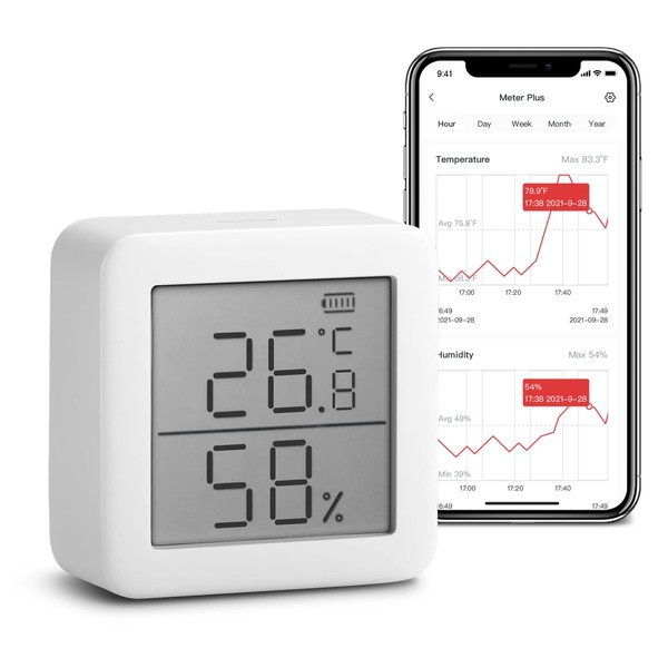 SwitchBot Room Thermometer Hygrometer Indoor, Bluetooth Digital Temperature Monitor with