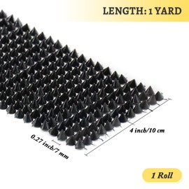 Jerler Sew Stitch on Spikes for Arts and Crafts Decoration, Mesh Rivets Studs Beads Cone Spoke Trim Punk Rock with Flat Back for Jacket, Clothing, Shoes and Performance (1 Yard, Black)