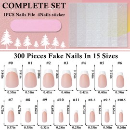 LoveOurHome 300pc White French Tips Gel x Nail Tips Coffin Press on Nails Medium Fake Nails Soft Gel Coffin Nail Tips Full Cover Glue on False Nails Gel Tips for Acrylic Nail Extension Press Nails