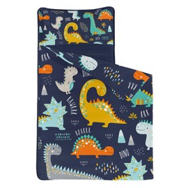 HOSIMA Nap Mat - Cute Dinosaur Sleeping Bag with Removable Pillow - Daycare and Overnight Preschool Kindergarten Bedding Set for Kids Toddler Boys Girls(Cute Dinosaur1 Standard)