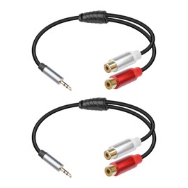 RIIEYOCA 3,5 mm Stecker auf 2 RCA Buchsen Kabel, 1/8 auf RCA Y Audiokabel, für Smartphones,Tablets,Lautsprecher MP3 HDTV(1FT/2 Pack)
