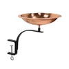 Achla Designs 201-2015 Hammered Rail Mount Bracket Birdbath, Polished Copper
