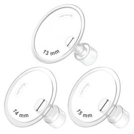 Maymom MyFit Flanges Classic/Conical Shape Goldie Pack 13 14 15 mm Compatible with Medela Breast Pumps and Maymom Wide Base and Narrow Base Connectors