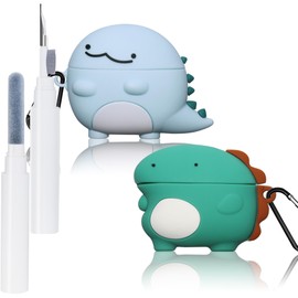 2Pack Cute Dinosaur for AirPods 3 Case 3st Cover 2021, 3D Cartoon Animal Silicone for AirPods 3rd Generation Case Accessories Set, Lovely Cover for AirPods 3rd Gen Case Dinosaur(2021 Released 3st)
