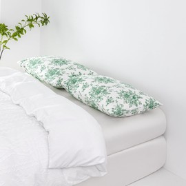 YuHeGuoJi 100% Cotton Pillow Cases King Size Green Pillowcases Set of 2 Floral Decorative Pillow Covers with Envelope Closure White Botanical Flower Pillow Protectors 2 Pack 20"x36"