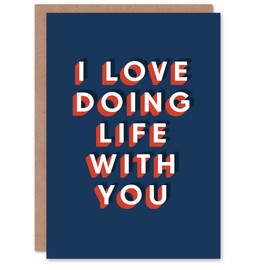 Artery8 I Love Doing Life With You Fun Bold Modern For Him Husband Birthday Card