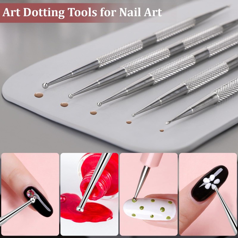 5Pcs Dotting Tools for Nail Art 2 Way Dotting Pen