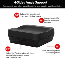 Rolling Knife Sharpener Kit Metal Knife Sharpening System with Magnetic Base 15/18/20/25 Degree Sharpening Knife Sharpener Set with Diamonds Grinding Disk for All Chef and Kitchen Knives