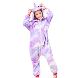 Piefry Soft Unicorn Sleepsuit Romper Unicorn Sleepsuit for Girls, Purple Stars