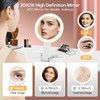 MIYADIVA Make-up Spiegel mit Beleuchtung, 2-seitig (1x/30X Vergrößerung), 3-in-1 (Hand/Tisch/Wand),