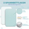 2 x 100% Cotton Fitted Sheets with Elastic Band, 1