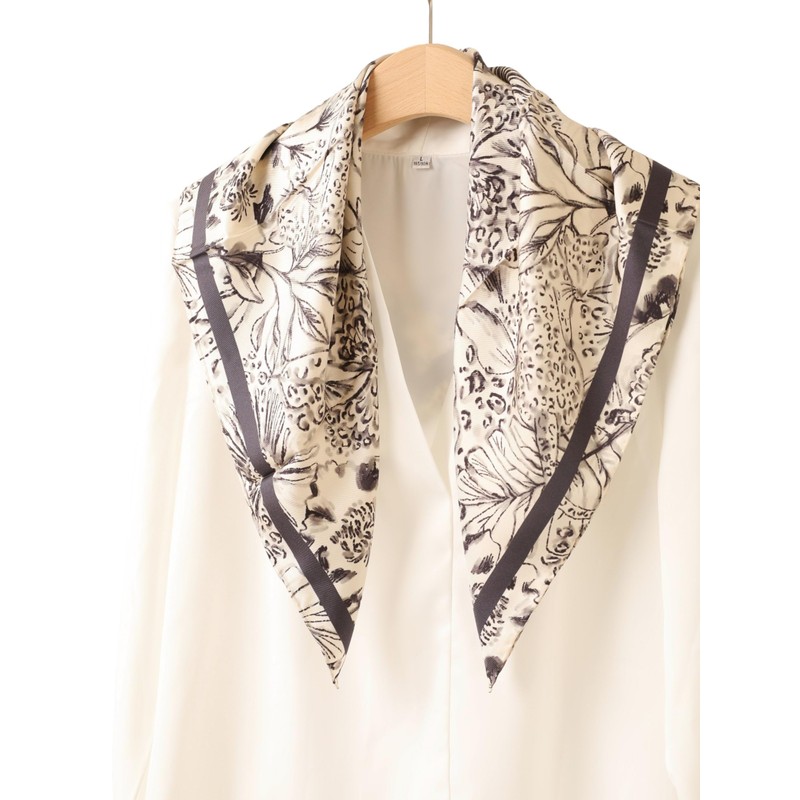 Prettystern 100% Silk Neckerchief Women Men Paisley Silk Scarf Summer