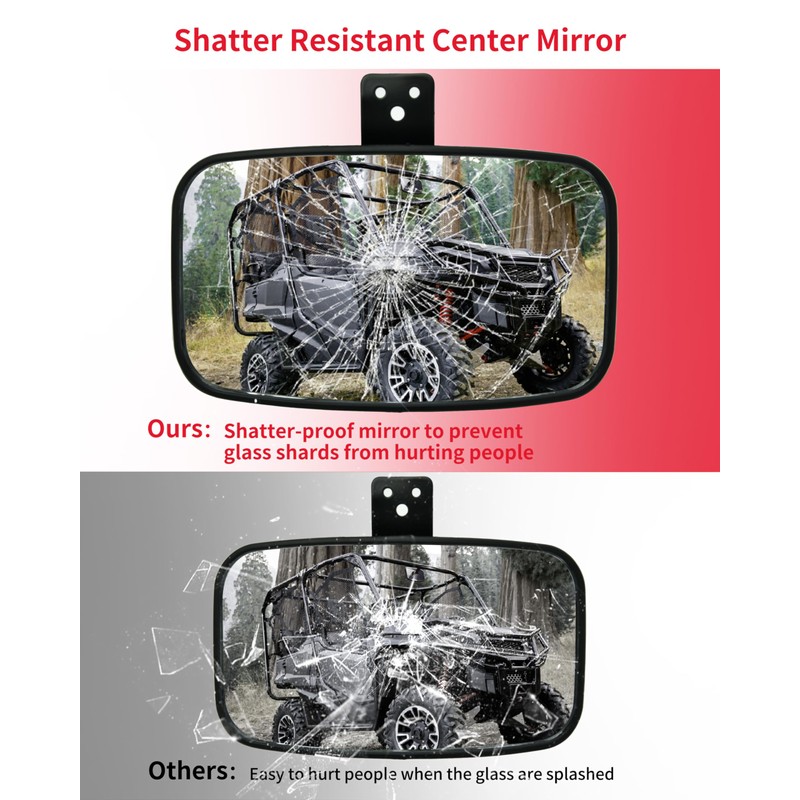 SLORIMOD Foldable Convex Rearview Center Mirror for Honda Pioneer 1000-3