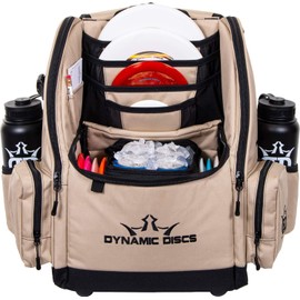 Dynamic Discs Commander Backpack Disc Golf Bag | 20 Disc Capacity | Two Deep Storage Pockets | Two Water Bottle Holders | Frisbee Disc Golf Backpack Bag (Sandstone Cooler)