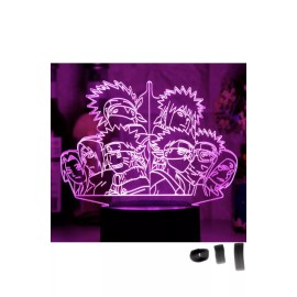 Unbranded Obito Uchiha Kakashi Hatake Rin Nohara Anime 3D Lamp Naruto Night Light Decor