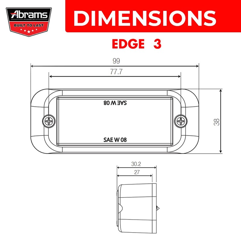 Abrams SAE Class-1 Edge 3 Series [Amber] 9W - 3