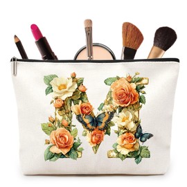 Joybble Geburtstagsgeschenke für Frauen Mädchen, personalisierte Make-up-Tasche, Geschenke für Frauen, A-S Make-up-Tasche, M, Kosmetikkoffer