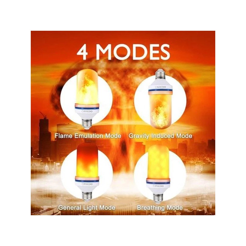 Omicoo 2x Omicoo E26 E27 LED Flame Effect Fire Bulb