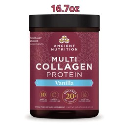 Ancient Nutrition Multi Collagen Protein, Vanilla 16.7 oz Powder