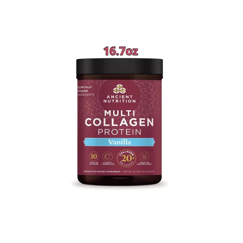 Ancient Nutrition Multi Collagen Protein, Vanilla 16.7 oz Powder