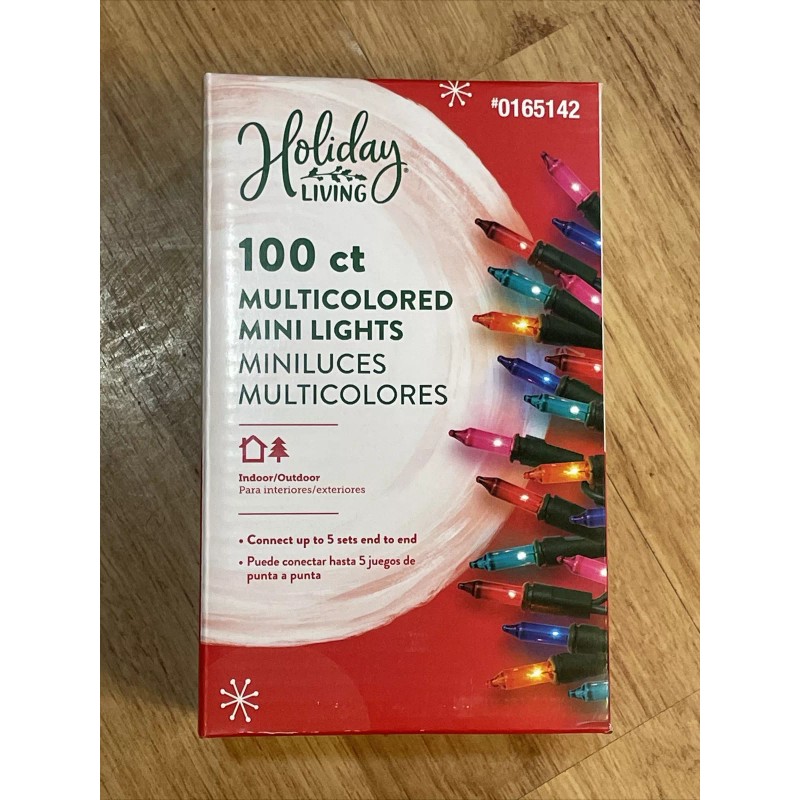 Holiday Living 100ct Multicolored Mini String Lights Green Wire