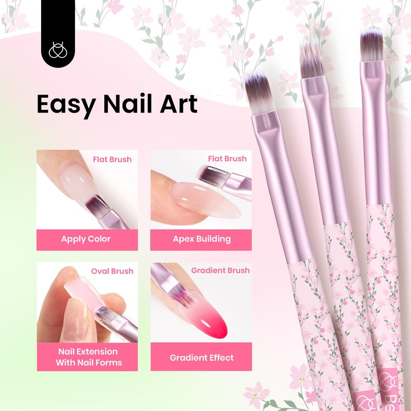 Beetles Gel Polish Nail Art Brushes Set - 6 Pcs