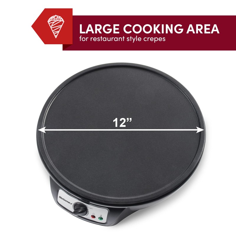 Elite Gourmet ECP-126 Electric Crepe Maker, Pancake, Hot Cakes and